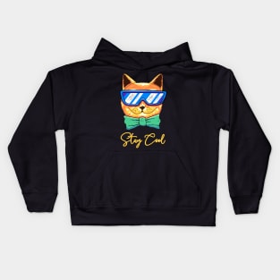 cat stay cool Kids Hoodie